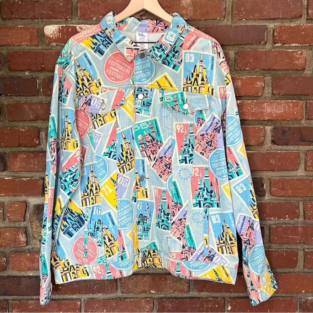 Disney Parks Unisex D23 Castles of Disney Collection Denim Jacket‎ Size 2XL NWT